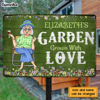 Personalized Garden Gift For Grandma Grown With Love Metal Sign 26617 thumb 1