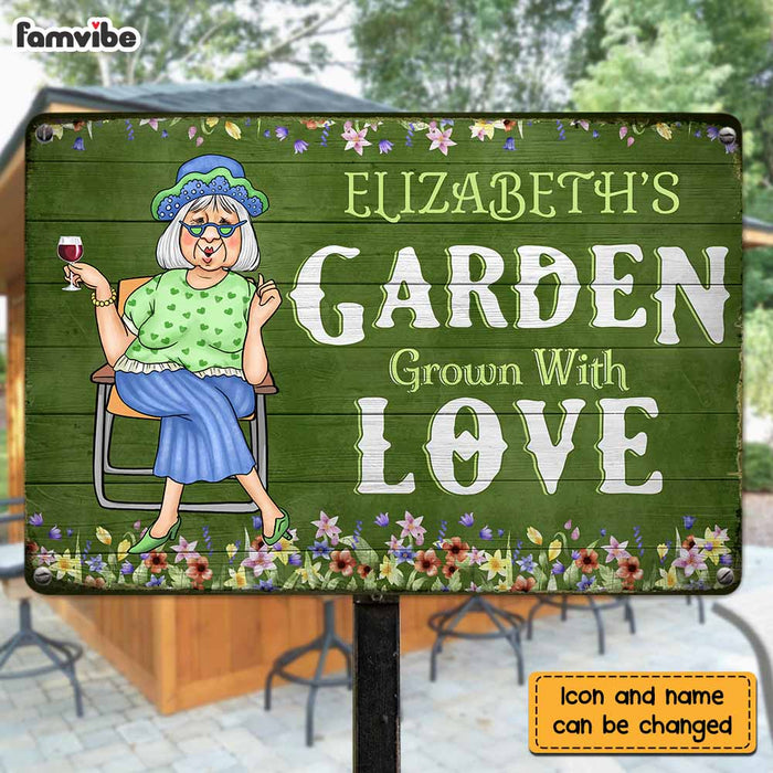 Personalized Garden Gift For Grandma Grown With Love Metal Sign 26617 1