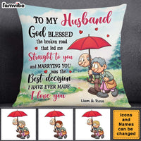 Personalized Gift For Husband God Blessed The Broken Road Pillow 26620 thumb 1