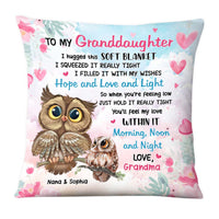 Personalized Gift For Granddaughter Owl Pillow 26623 thumb 1