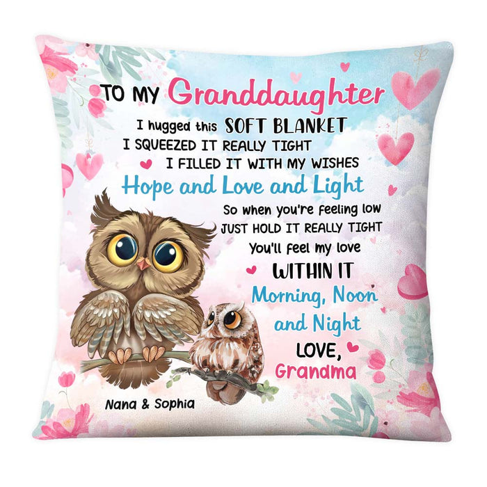 Personalized Gift For Granddaughter Owl Pillow 26623 1