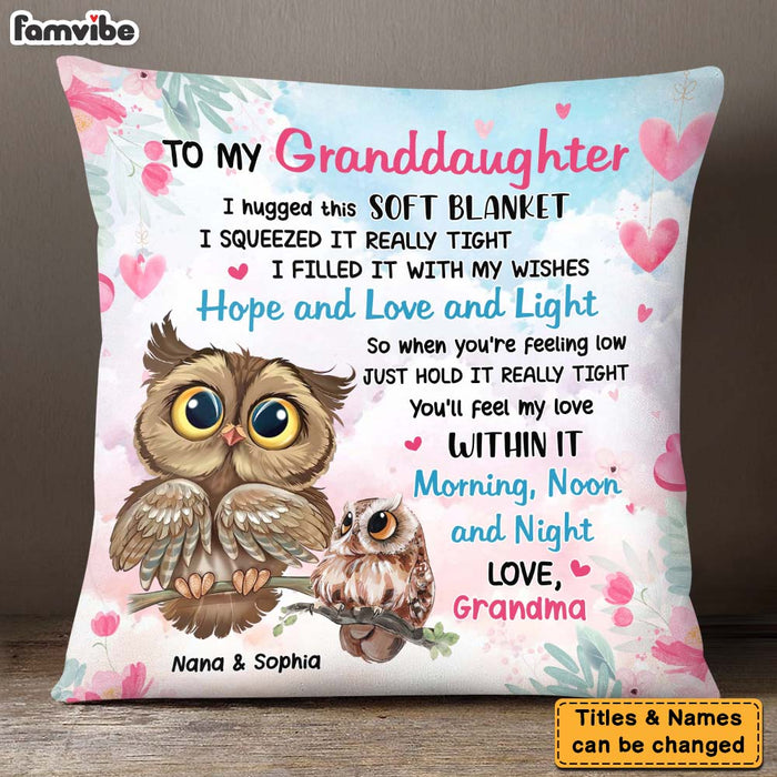Personalized Gift For Granddaughter Owl Pillow 26623 1