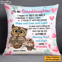 Personalized Gift For Granddaughter Owl Pillow 26623 thumb 1