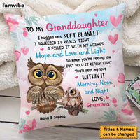 Personalized Gift For Granddaughter Owl Pillow 26623 thumb 1