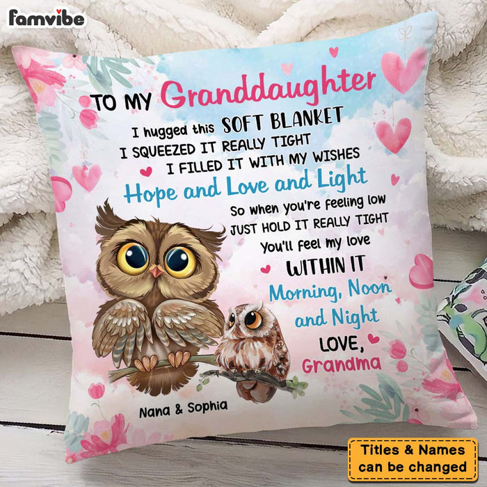 Personalized Gift For Granddaughter Owl Pillow 26623 1