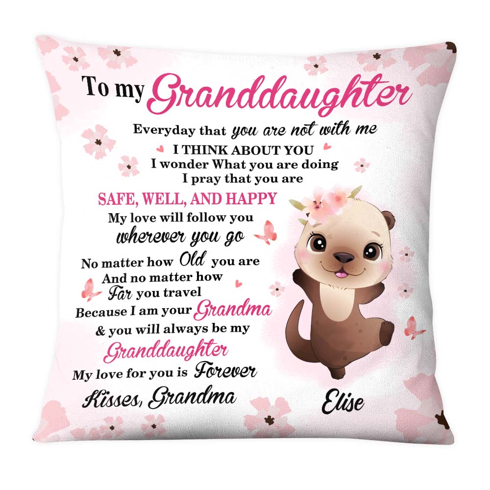 Personalized Snowman Granddaughter Christmas Pillow NB102 85O57 - Famvibe