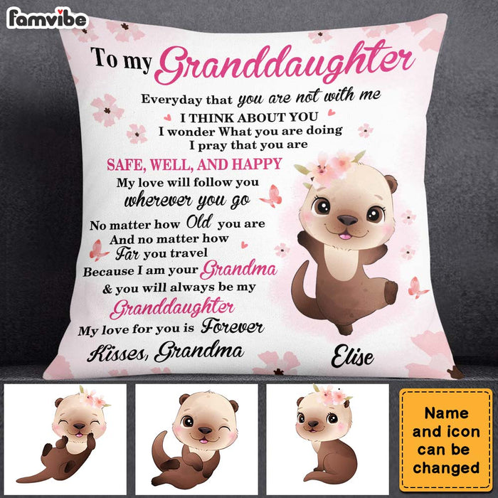 Personalized Gift For Granddaughter Everyday That You Are Not With Me Pillow 26626 1