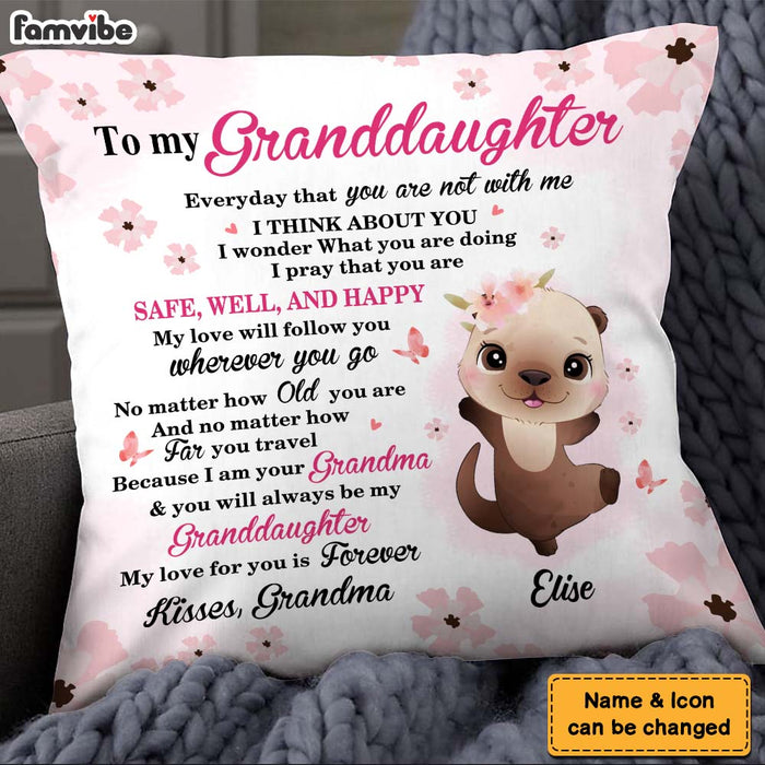 Personalized Snowman Granddaughter Christmas Pillow NB102 85O57 - Famvibe