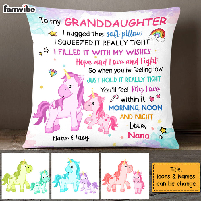 Personalized Unicorn Gifts For Granddaughter I Hugged This Pillow 26629 1