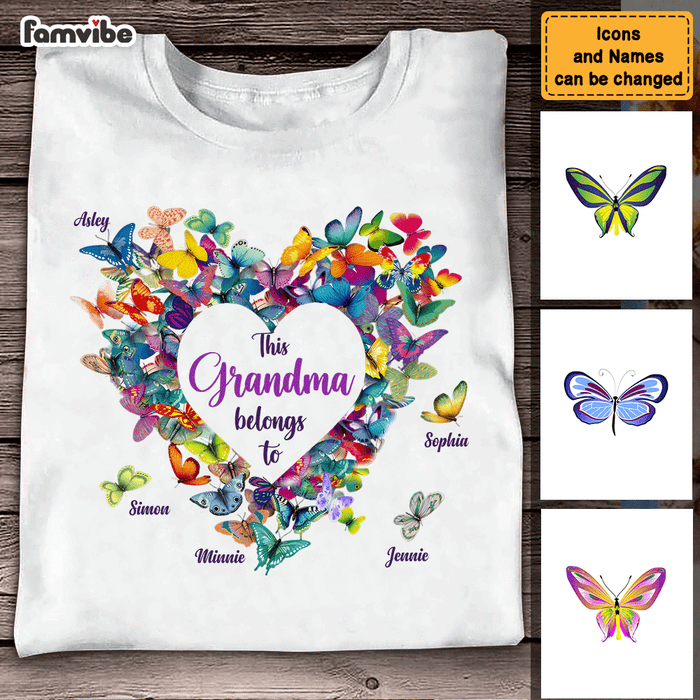 Personalized Gift For Grandma Butterflies Heart Shirt - Hoodie - Sweatshirt 26630 1