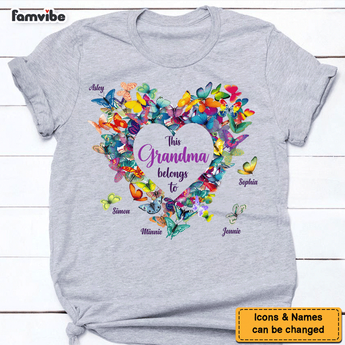 Personalized Gift For Grandma Butterflies Heart Shirt - Hoodie - Sweatshirt 26630 1
