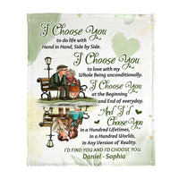 Personalized Gift For Couple I Choose You To Do Life With Hand In Hand Blanket 26631 thumb 1