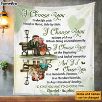 Personalized Gift For Couple I Choose You To Do Life With Hand In Hand Blanket 26631 thumb 1