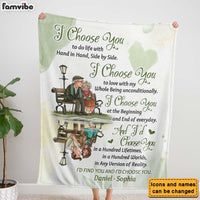 Personalized Gift For Couple I Choose You To Do Life With Hand In Hand Blanket 26631 thumb 1