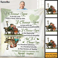 Personalized Gift For Couple I Choose You To Do Life With Hand In Hand Blanket 26631 thumb 1