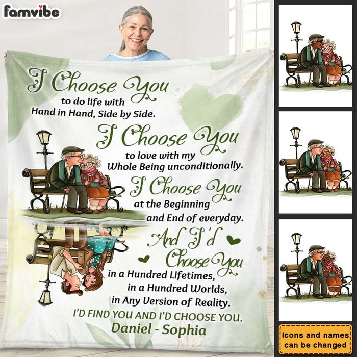Personalized Gift For Couple I Choose You To Do Life With Hand In Hand Blanket 26631 1