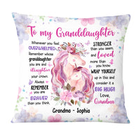 Personalized Gift For Granddaughter Remember Whose Granddaughter You Are And Straighten Your Crown Pillow 26641 thumb 1