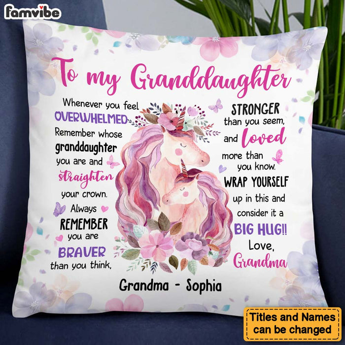 Personalized Gift For Granddaughter Remember Whose Granddaughter You Are And Straighten Your Crown Pillow 26641 1