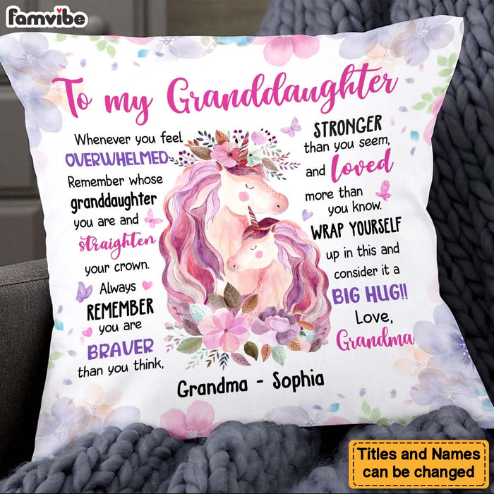 Personalized Gift For Granddaughter Remember Whose Granddaughter You Are And Straighten Your Crown Pillow 26641 1