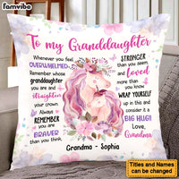 Personalized Gift For Granddaughter Remember Whose Granddaughter You Are And Straighten Your Crown Pillow 26641 thumb 1