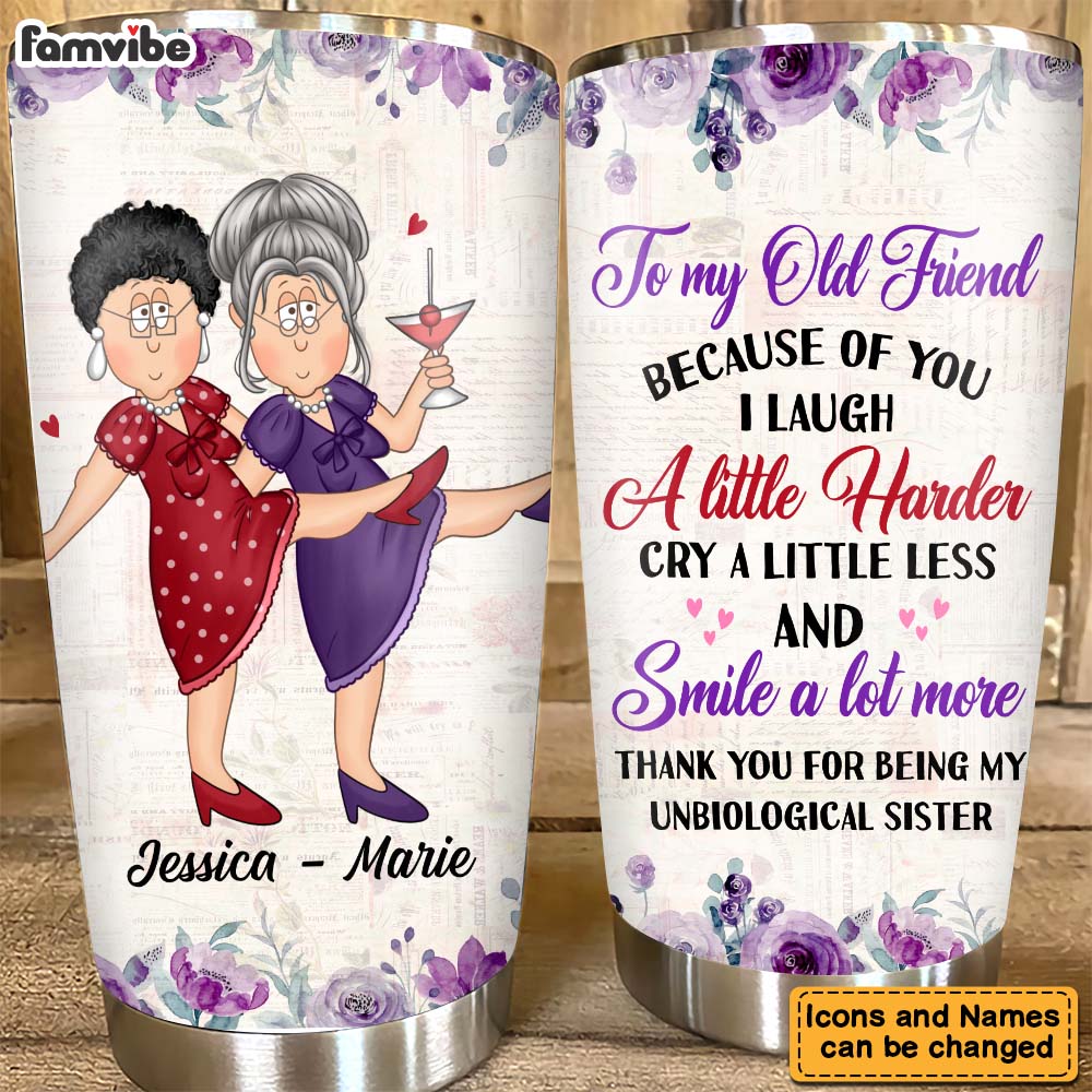 Personalized Gift For Senior Friends Unbiological Sister Steel Tumbler 26644 Primary Mockup