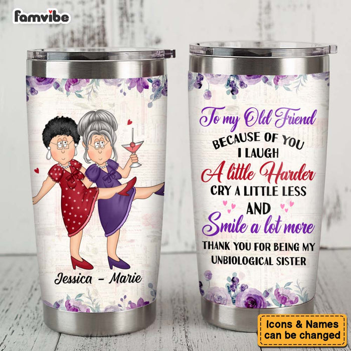 Personalized Gift For Senior Friends Unbiological Sister Steel Tumbler 26644 1
