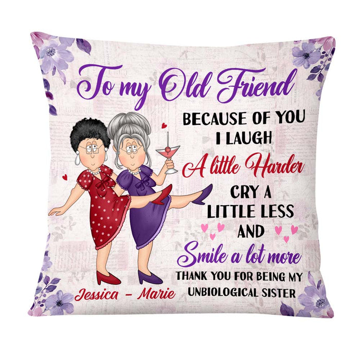 Personalized Gift For Senior Friends Unbiological Sister Pillow 26645 1