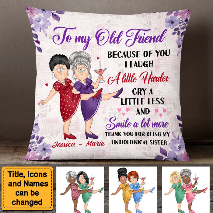 Personalized Gift For Senior Friends Unbiological Sister Pillow 26645 1
