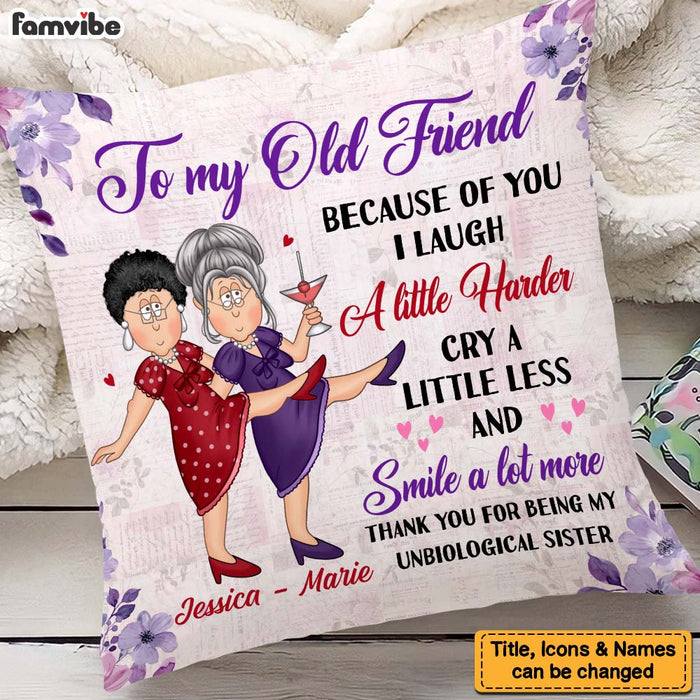 Personalized Gift For Senior Friends Unbiological Sister Pillow 26645 1