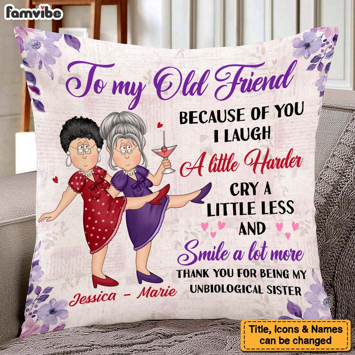 Personalized Gift For Senior Friends Unbiological Sister Pillow 26645 1