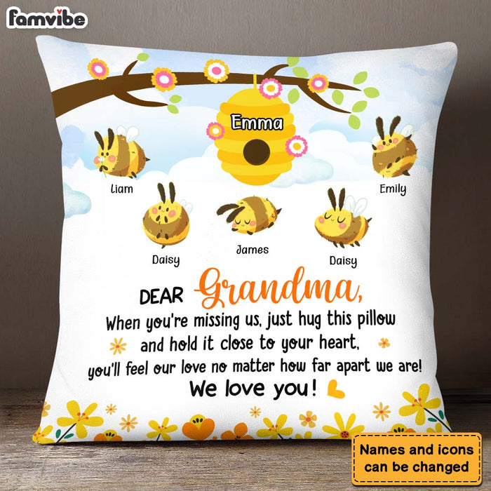 Personalized Gift For Grandma Grandma's Honey Bees Pillow 26648 1