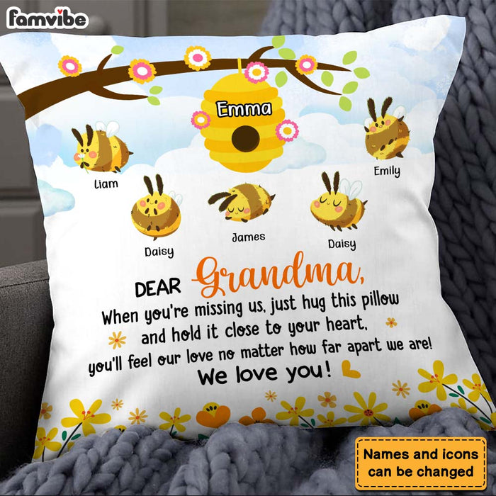 Personalized Gift For Grandma Grandma's Honey Bees Pillow 26648 1