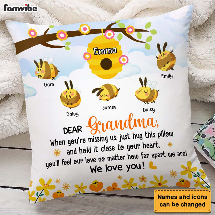 Personalized Gift For Grandma Grandma's Honey Bees Pillow 26648 1