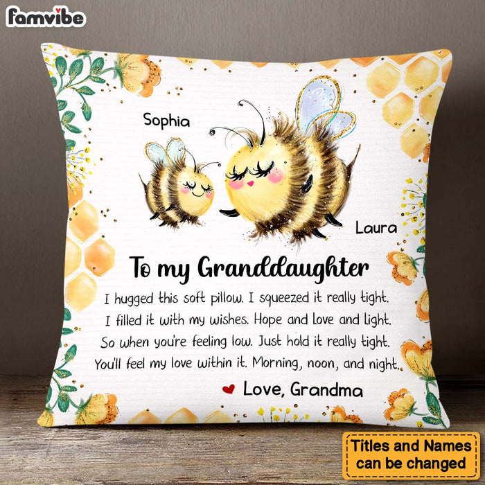Personalized Gift For Granddaughter Bee Hug This Pillow 26650 1