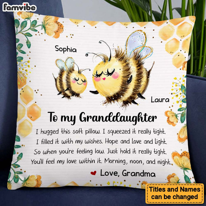 Personalized Gift For Granddaughter Bee Hug This Pillow 26650 1