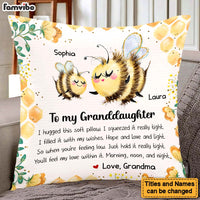 Personalized Gift For Granddaughter Bee Hug This Pillow 26650 thumb 1