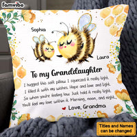 Personalized Gift For Granddaughter Bee Hug This Pillow 26650 thumb 1