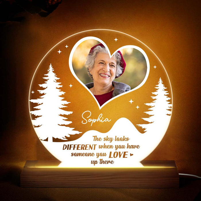 Personalized The Sky Looks Different When You Have Someone You Love Up There Memorial Plaque LED Lamp Night Light 26655 1