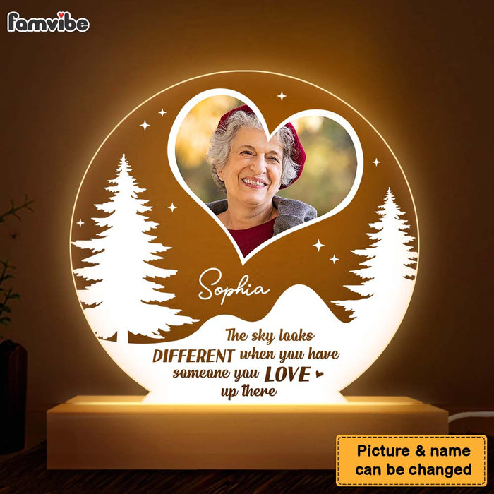 Personalized The Sky Looks Different When You Have Someone You Love Up There Memorial Plaque LED Lamp Night Light 26655 1
