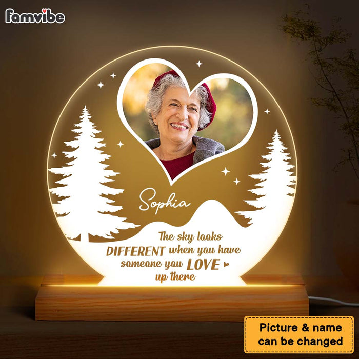 Personalized The Sky Looks Different When You Have Someone You Love Up There Memorial Plaque LED Lamp Night Light 26655 1
