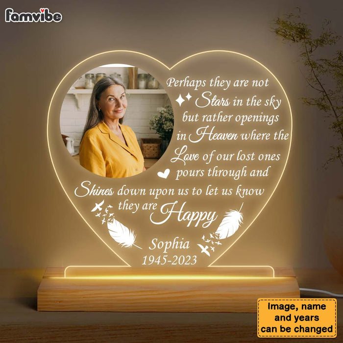 Personalized Memorial Gift Let Us Know They Are Happy Plaque LED Lamp Night Light 26656 1