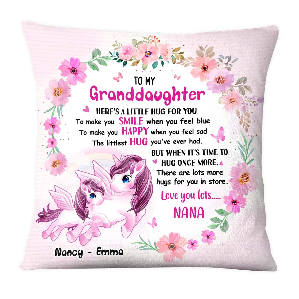 Personalized Gift For Granddaughter Unicorn Hug This Pillow 26657 Primary Mockup