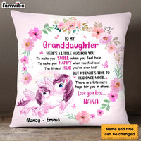 Personalized Gift For Granddaughter Unicorn Hug This Pillow 26657 thumb 1