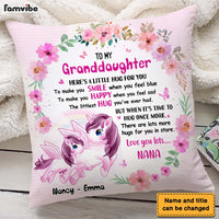 Personalized Gift For Granddaughter Unicorn Hug This Pillow 26657 thumb 1