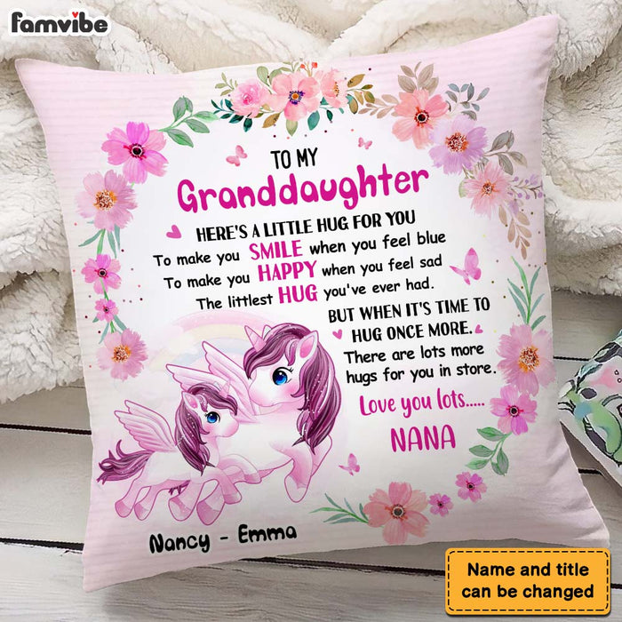 Personalized Gift For Granddaughter Unicorn Hug This Pillow 26657 1