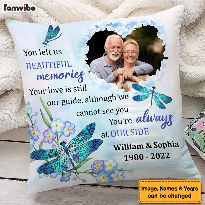 Personalized Memorial Gift You Left Us Beautiful Memories Pillow 26659 1