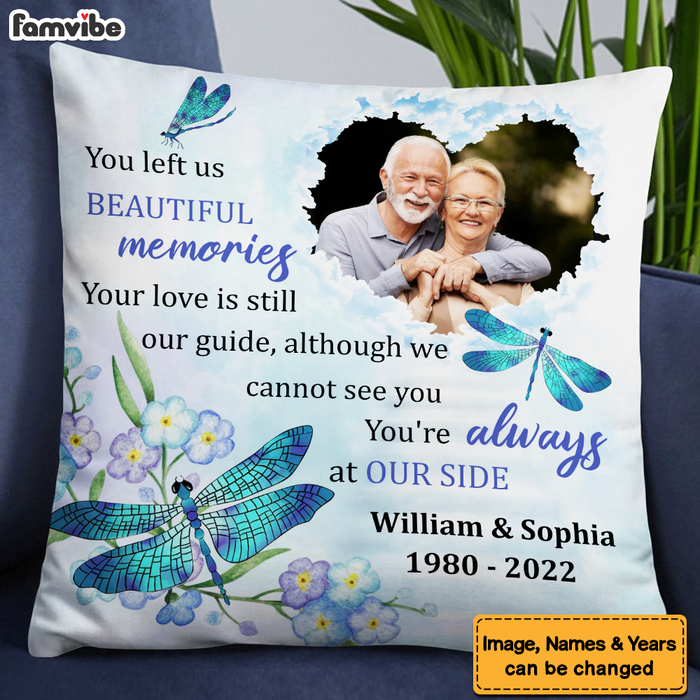 Personalized Memorial Gift You Left Us Beautiful Memories Pillow 26659 1