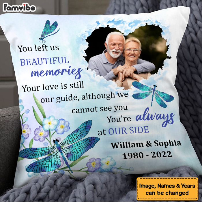 Personalized Memorial Gift You Left Us Beautiful Memories Pillow 26659 1