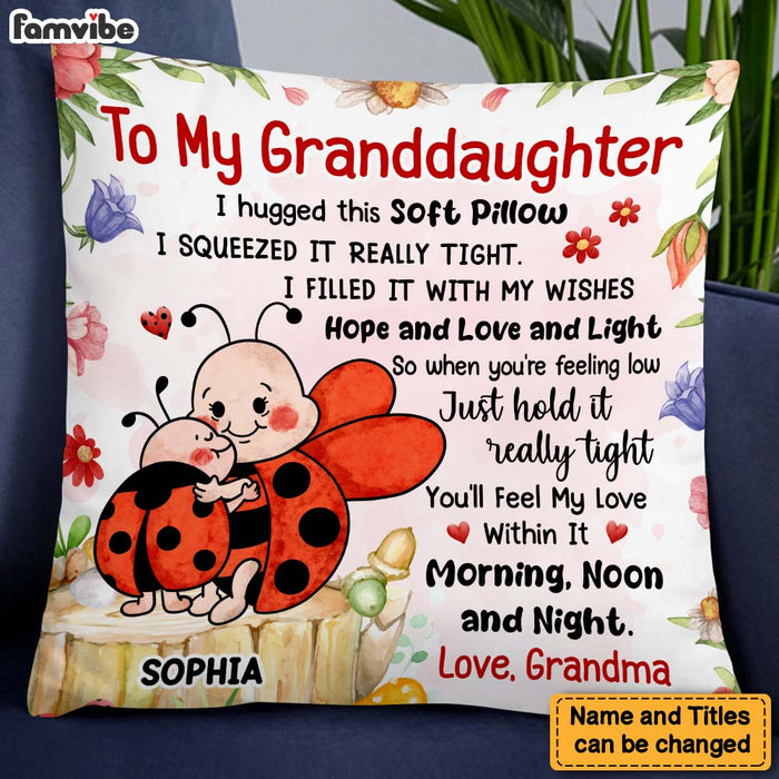 Personalized Gift For Granddaughter Hug This Lady Bug Pillow 26661 1