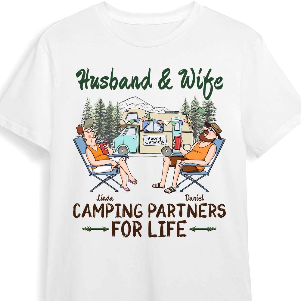Personalized Gift For Couple Husband Wife Camping Shirt Hoodie Sweatshirt 26662 Primary Mockup